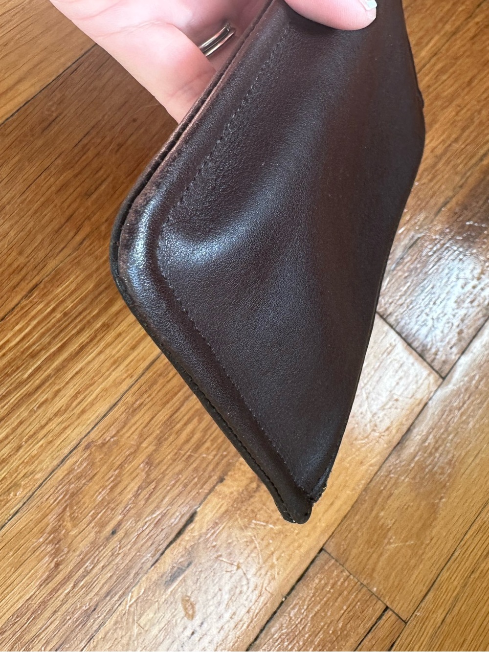 Vintage COACH Skinny Case 7170 stripped interior brown Glovetanned Leather - Picture 5 of 9
